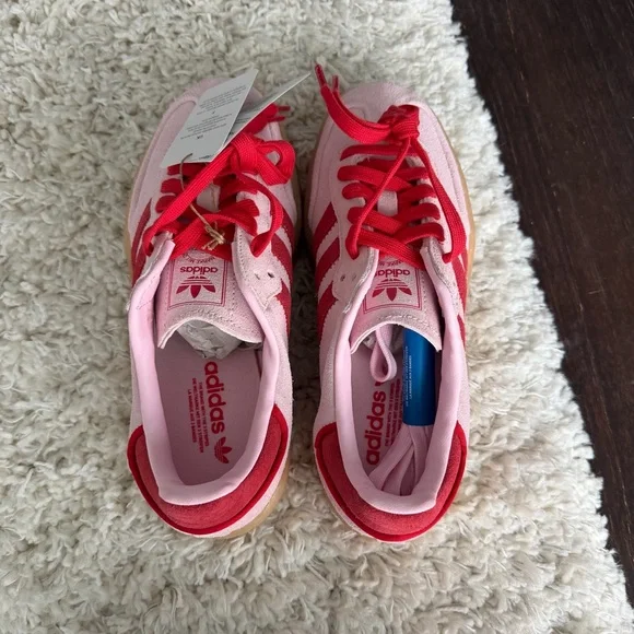 Adidas Samba (Sambae) Platform Sneakers — Pastel Pink & Red - Picture 3 of 7